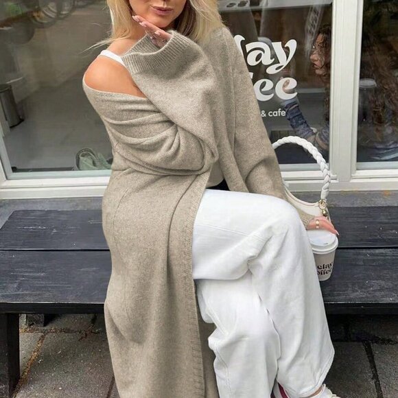 casual womens open front knit sweater cardigan - Picture 2 of 9